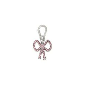 COACH Silvertone & Pink Swarovski Crystal Collectible Bow Charm